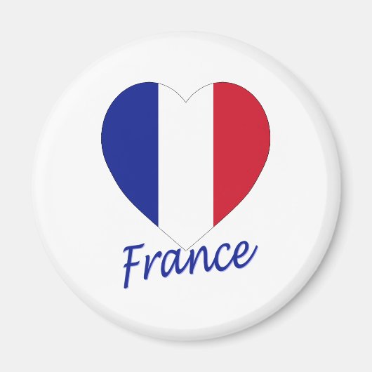 Aimant Coeur du drapeau français (Devant)