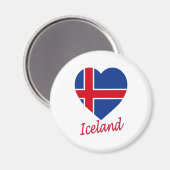 Aimant Coeur du drapeau islandais (Recto/Verso)