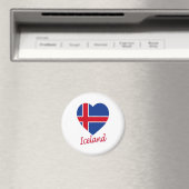 Aimant Coeur du drapeau islandais (In Situ (Lave-vaisselle))