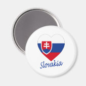 Aimant Coeur du drapeau slovaque (Recto/Verso)