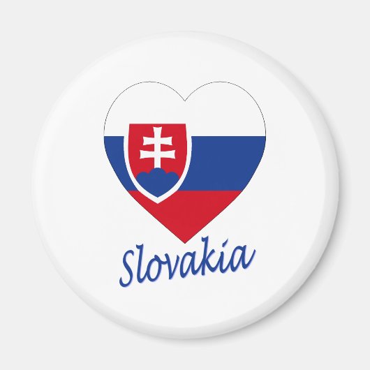 Aimant Coeur du drapeau slovaque (Devant)
