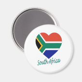 Aimant Coeur du drapeau sud-africain (Recto/Verso)