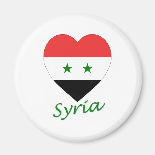 Aimant Coeur du drapeau syrien (Devant)