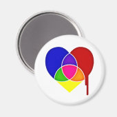 Aimant coeur du graphique en couleurs (Recto/Verso)
