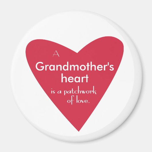 Aimant Coeur d'une grand-mère (Devant)