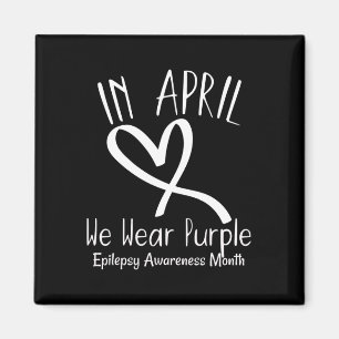 Aimant Coeur En Avril Nous Portons Violet Epilepsie Sensi