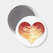 Aimant coeur en feu (Recto/Verso)