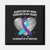 Aimant Coeur En Mémoire De Mon Frère Sensibilisation Au S (Devant)