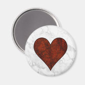 Aimant Coeur en pierre rouge (Recto/Verso)