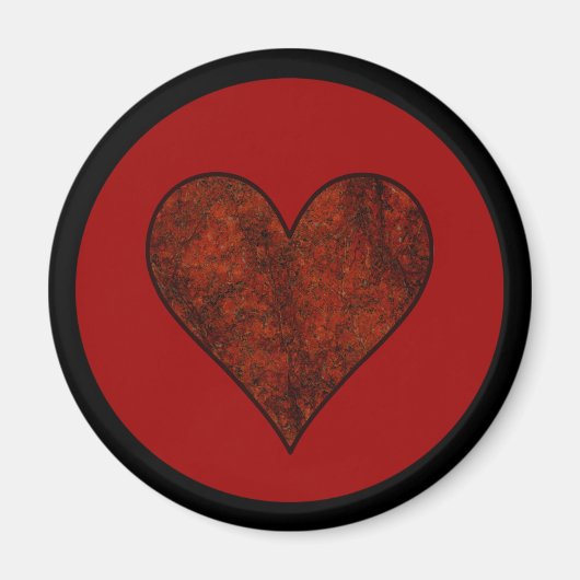 Aimant Coeur en pierre rouge (Devant)
