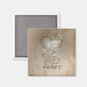 Aimant Coeur Encouragement Religieux, Grunge (Recto/Verso)