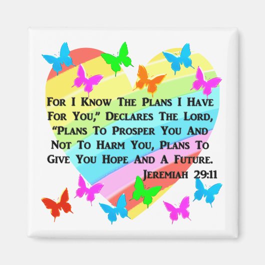 AIMANT COEUR ET COEUR JEREMIAH 29:11 (Devant)