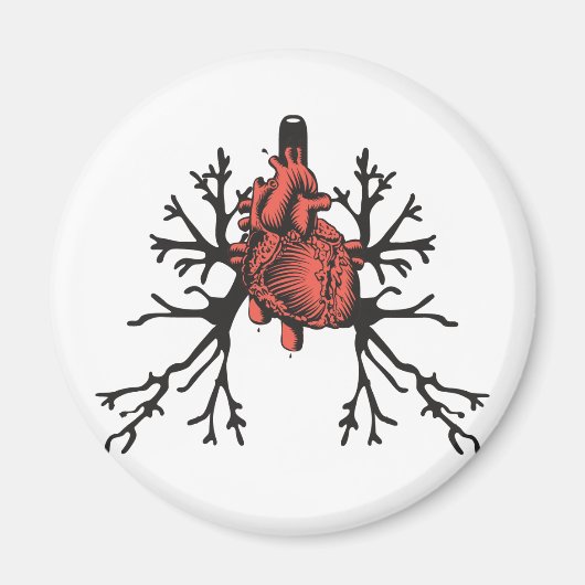 Aimant Coeur et poumons (Devant)