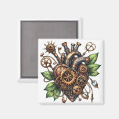 Aimant Coeur feutré Steampunk (Recto/Verso)