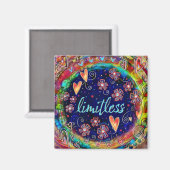 Aimant Coeur floral sans limite Inspirivité moderne (Recto/Verso)