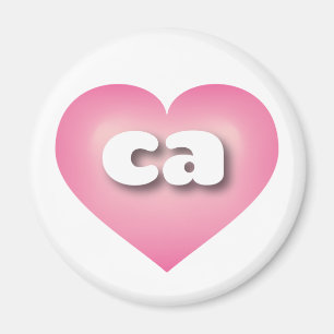 Aimant Coeur fondu rose de Californie - I love ca