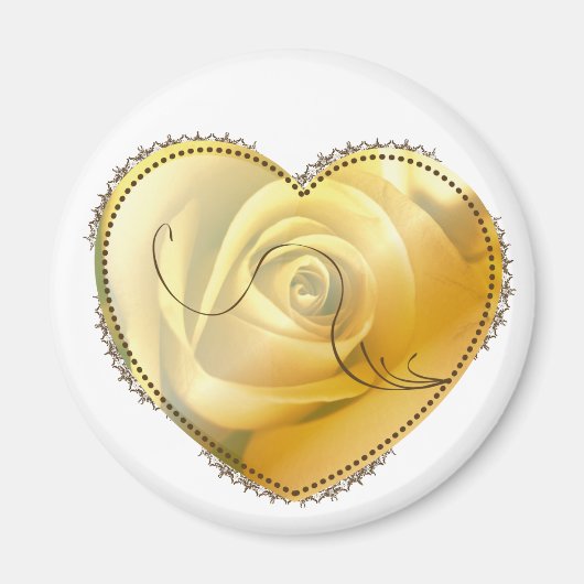 Aimant Coeur jaune (Devant)