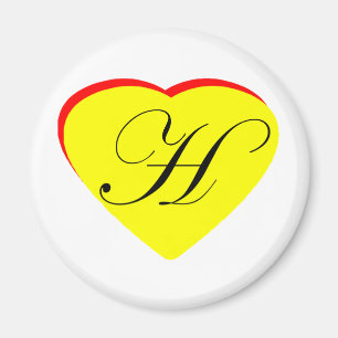 Aimant Coeur jaune rouge H Faire-part de mariage Le MUSÉE