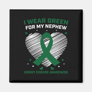 Aimant Coeur Je Porte Le Vert Pour Ma Maladie Du Rein Nep