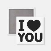 Aimant Cœur "Je t'aime" noir classique (Recto/Verso)