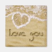 Aimant Coeur "Love you" écrit dans Sable (Devant)