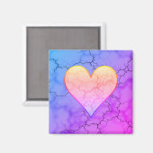 Aimant Coeur marbré arc-en-ciel (Recto/Verso)
