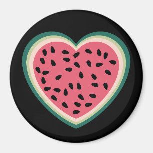 Aimant coeur mignon palestine pastèques colorées