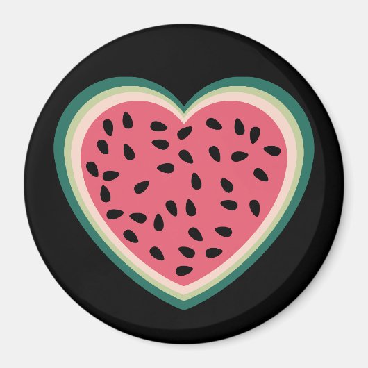 Aimant coeur mignon palestine pastèques colorées (Devant)