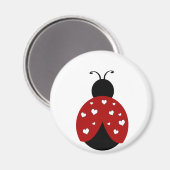 Aimant Coeur noir et rouge Ladybug (Recto/Verso)