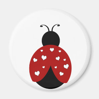 Aimant Coeur noir et rouge Ladybug