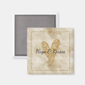 Aimant Coeur Parties scintillant or (Recto/Verso)