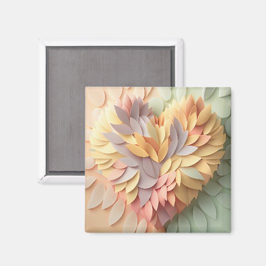 Aimant Coeur Pastel 3D (Recto/Verso)