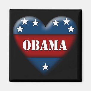 Aimant coeur patriotique obama