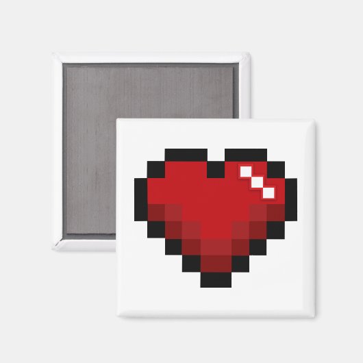 Aimant Coeur pixelé (Recto/Verso)