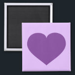 Aimant Coeur pourpre<br><div class="desc">Cet aimant présente un coeur violet sur un arrière - plan lavande. Un aimant à coeur violet est un grand fiançailles,  mariage,  anniversaire ou fête de la Saint-Valentin ou de sauver la date.</div>