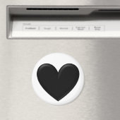 Aimant Coeur Puffy Noir (In Situ (Lave-vaisselle))
