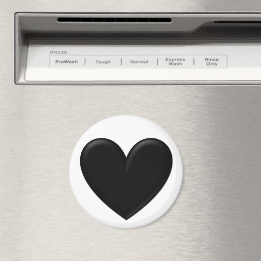 Aimant Coeur Puffy Noir (In Situ (Lave-vaisselle))