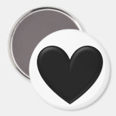 Aimant Coeur Puffy Noir (Recto/Verso)