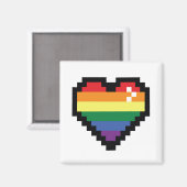 Aimant Coeur Rainbow Pixel (Recto/Verso)