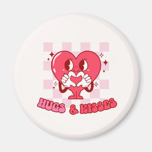 Aimant Coeur rose accolades et baisers