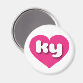 Aimant Coeur rose chaud du Kentucky - J'aime ky (Recto/Verso)