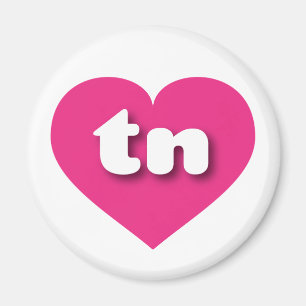 Aimant Coeur rose chaud du Tennessee - J'aime le tn