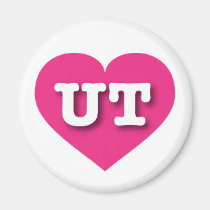 Aimant Coeur rose chaud Utah - J'aime UT