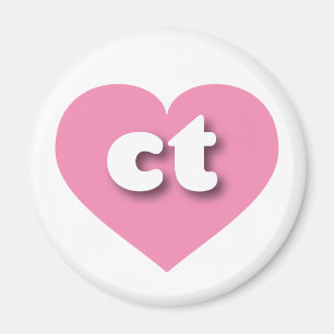 Aimant Coeur rose Connecticut - J'aime ct