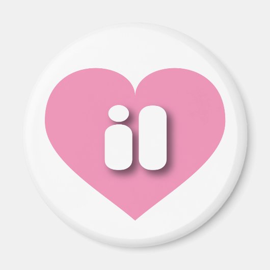 Aimant Coeur rose de l'Illinois - I love il (Devant)