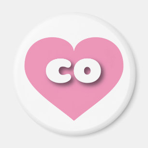 Aimant Coeur rose du Colorado - I love co