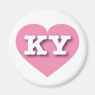 Aimant Coeur rose du Kentucky - J'aime KY