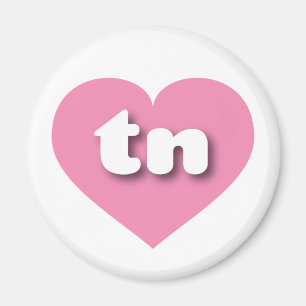 Aimant Coeur rose du Tennessee - J'aime le tn