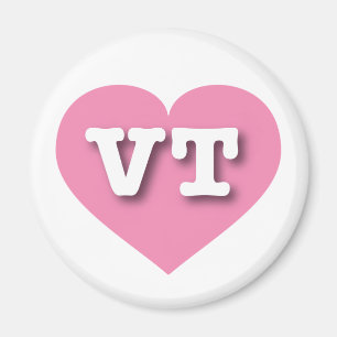 Aimant Coeur rose du Vermont - J'aime VT