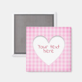 Aimant Coeur rose En vichy (Recto/Verso)